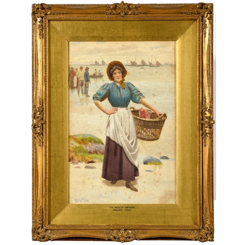 498 - RALPH TODD (1856-1932). THE BELLE OF THE FLEET. Signed, watercolour
37 x 24.5cm. ** Foxing; period g... 