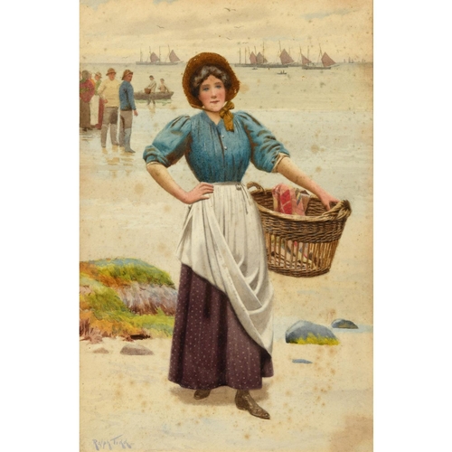 498 - RALPH TODD (1856-1932). THE BELLE OF THE FLEET. Signed, watercolour
37 x 24.5cm. ** Foxing; period g... 