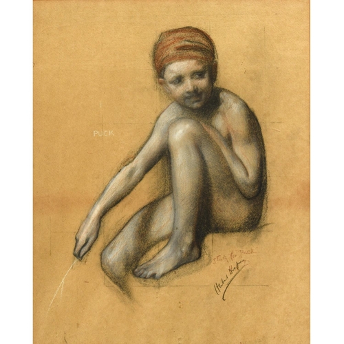 501 - HERBERT JAMES DRAPER (1863-1920). STUDY OF PUCK. Signed and inscribed `Study for 