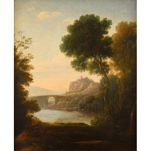 503 - CLAUDE GELLEE, LE LORRAIN (1600-1682). After. ITALIANATE LANDSCAPE. Oil on canvas

* Derived from Cl... 