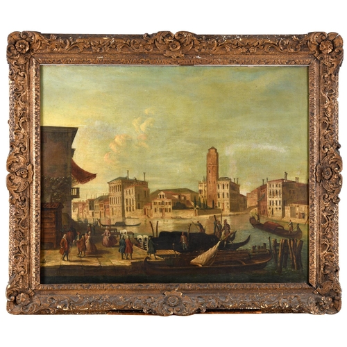 513 - FRANCESCO GUARDI (1712-1793). Follower of. VENICE: THE GRAND CANAL WITH SAN GEREMIA, THE PALAZZO LAB... 