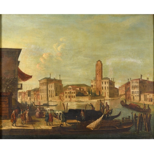 513 - FRANCESCO GUARDI (1712-1793). Follower of. VENICE: THE GRAND CANAL WITH SAN GEREMIA, THE PALAZZO LAB... 