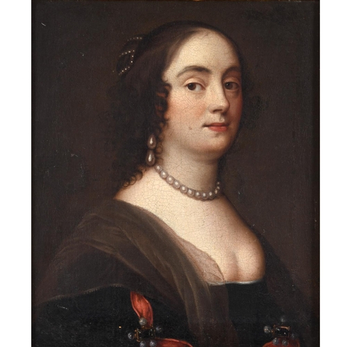 515 - WILLEM  WISSING (1656-1687). His circle. PORTRAIT OF A LADY. Bust length, wearing a dark dress with ... 