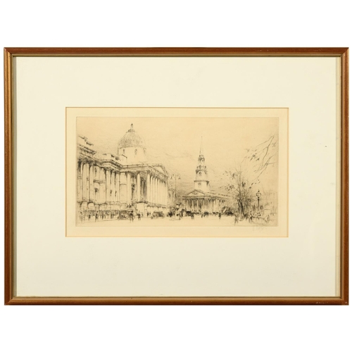 559 - WILIAM WALCOT (1874-1943). LONDON: THE BANK OF ENGLAND; TRAFALGAR SQUARE WITH ST MARTIN IN THE FIELD... 