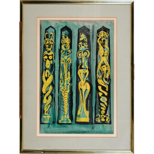 572 - JOHN PIPER, CH (1903-1992). ECOLE DE FONT J. MIGNON. (d) Signed with initials, inscribed with title ... 