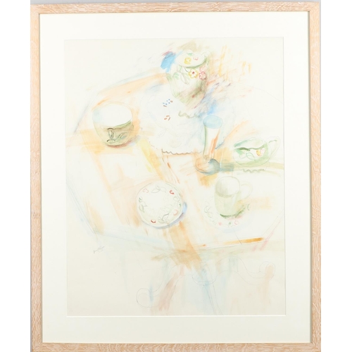 575 - BROMFIELD REES (1912-1965). STILL LIFE - TABLE FOR TEA. (d) Signed and dated `iii/40`, watercolour a... 