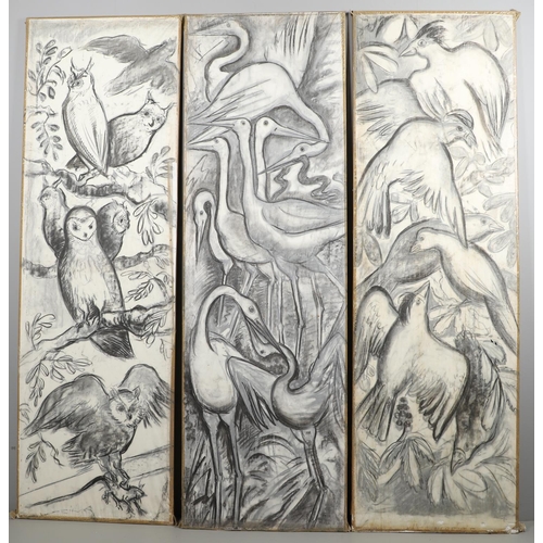 576 - PATRICK REYNTIENS, OBE (1925-2021). BIRD STUDIES. (d) Eight, charcoal on translucent paper over char... 