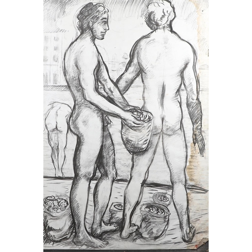 577 - PATRICK REYNTIENS, OBE (1925-2021). MEN BATHING; TWO FIGURES (2); THREE FIGURES IN A BOAT. (d) Four,... 