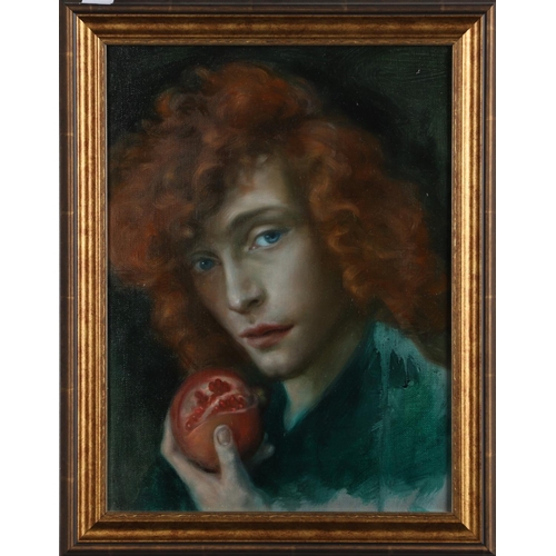 592 - WEN WU (B.1978). DECADENCE - THE COLOUR OF POMEGRANATES, ROSSETTI. Signed and dated 2011 verso, oil ... 