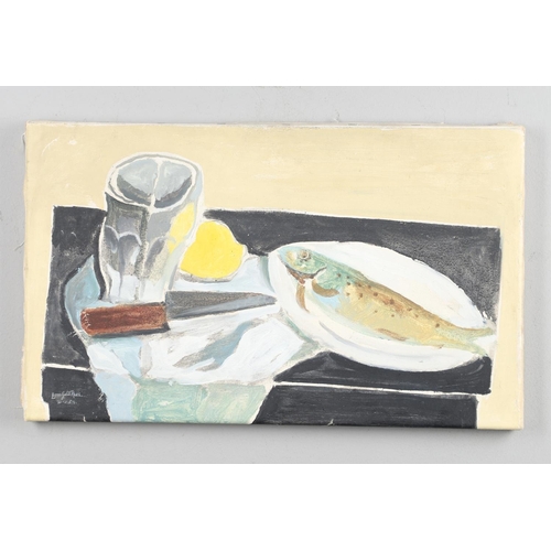 618 - BROMFIELD REES (1912-1965). A SIMPLE MEAL. (d) Signed and dated '21.1.54`, oil on canvas, unframed
3... 