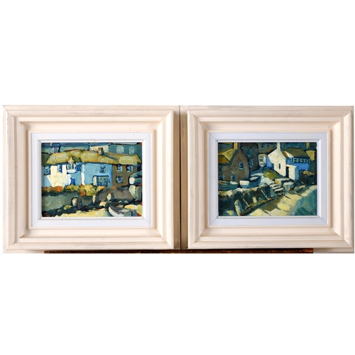 621 - BOB VIGG (1932-2001). COTTAGES AT MOUSEHOLE. (d) A pair, both signed, each also signed and inscribed... 