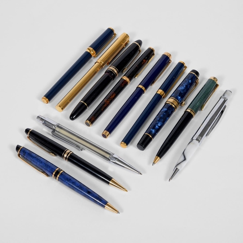 629 - FOUNTAIN PENS & BALLPOINT PENS INCLUDING MONT BLANC & DUPONT. A mixed group including a Dunhill 750 ... 