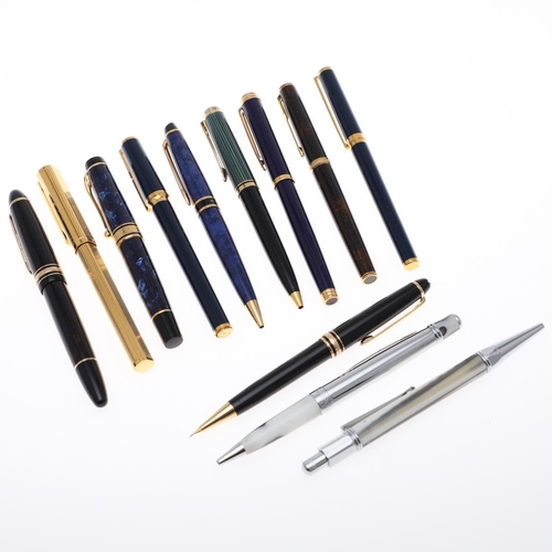 629 - FOUNTAIN PENS & BALLPOINT PENS INCLUDING MONT BLANC & DUPONT. A mixed group including a Dunhill 750 ... 