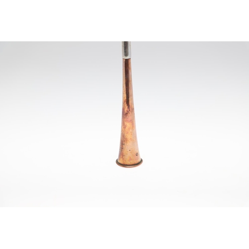 631 - KOHLER & SON HUNTING HORN & COACHING HORN. A copper and nickel hunting horn, stamped with a makers m... 