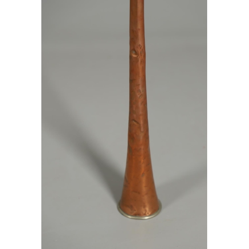 631 - KOHLER & SON HUNTING HORN & COACHING HORN. A copper and nickel hunting horn, stamped with a makers m... 