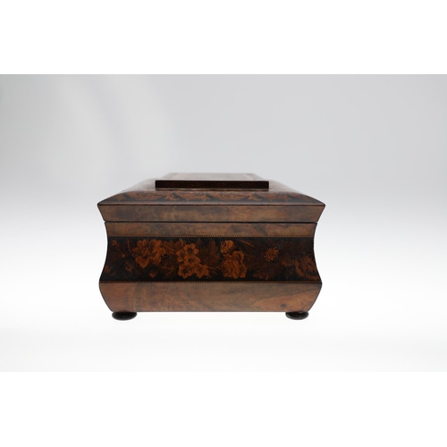 643 - VICTORIAN TUNBRIDGE WARE WORK BOX. A large Tunbridge Ware work box, the top with a rectangular panel... 