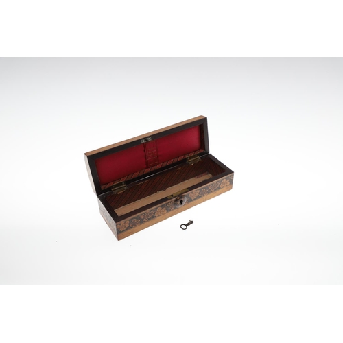 650 - VICTORIAN TUNBRIDGE WARE BOXES. Including a large rosewood and inlaid rectangular shaped box with do... 