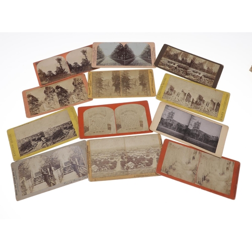 657 - STEREOCARDS & VIEWER - AMERICA & OTHERS. A qty of 19thc stereocards, including various American card... 