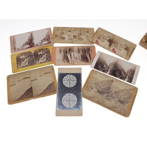 657 - STEREOCARDS & VIEWER - AMERICA & OTHERS. A qty of 19thc stereocards, including various American card... 