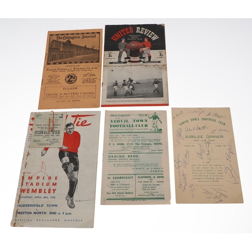 662 - COLLECTION OF FOOTBALL PROGRAMMES INCLUDING 1938 FA CUP FINAL PROGRAMME & TICKET. A 1938 FA Cup fina... 