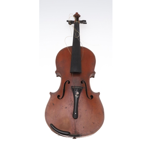 668 - ANTIQUE VIOLINS & BOWS. Including a Dresden 'Copy of Nichlaus Amati, Fecit Dresdae fil Anno' violin ... 