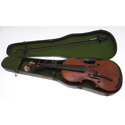 668 - ANTIQUE VIOLINS & BOWS. Including a Dresden 'Copy of Nichlaus Amati, Fecit Dresdae fil Anno' violin ... 