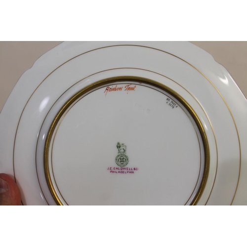 704 - SET OF ROYAL DOULTON SIGNED CABINET PLATES, FISH - BIRBECK SNR, CALDWELL & CO PHILADELPHIA. A wonder... 