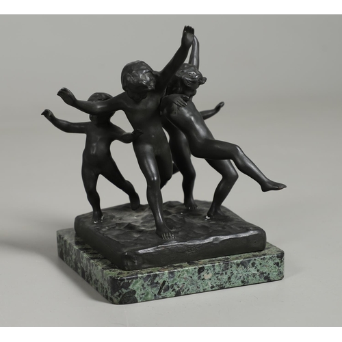 709 - EUGENE CANNEEL (BELGIUM 1882-1966) BRONZE SCULPTURE - RONDE D'ENFANTS. A bronze sculpture known as '... 