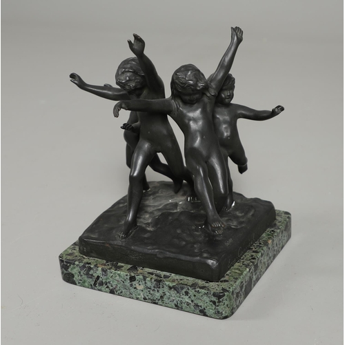 709 - EUGENE CANNEEL (BELGIUM 1882-1966) BRONZE SCULPTURE - RONDE D'ENFANTS. A bronze sculpture known as '... 