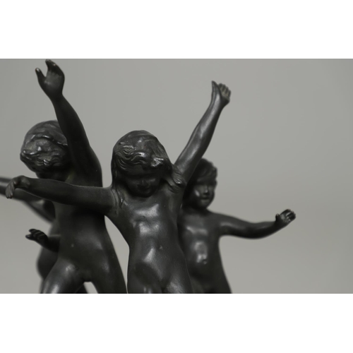 709 - EUGENE CANNEEL (BELGIUM 1882-1966) BRONZE SCULPTURE - RONDE D'ENFANTS. A bronze sculpture known as '... 