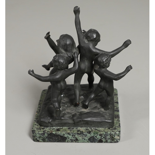 709 - EUGENE CANNEEL (BELGIUM 1882-1966) BRONZE SCULPTURE - RONDE D'ENFANTS. A bronze sculpture known as '... 