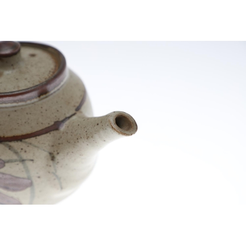 713 - DAVID LEACH (1911-2005) - STONEWARE STUDIO POTTERY TEAPOT, & OTHER ITEMS. The teapot with a fern des... 