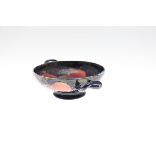 732 - ANTIQUE MOORCROFT TWO HANDLED BOWL, & OTHER ITEMS. A two handled bowl painted in the Pomegranate des... 