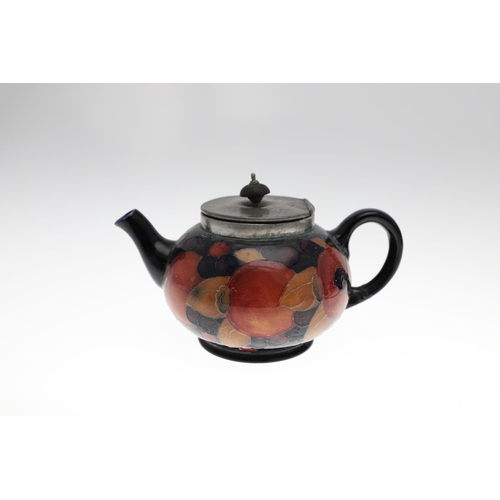 733 - ANTIQUE MOORCROFT TEAPOT, COFFEE POT & OTHER ITEMS - POMEGRANATE. Including a globular teapot with a... 