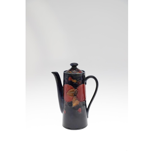 733 - ANTIQUE MOORCROFT TEAPOT, COFFEE POT & OTHER ITEMS - POMEGRANATE. Including a globular teapot with a... 