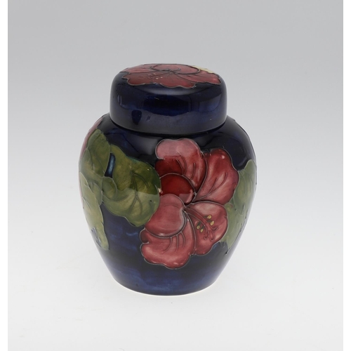 744 - MOORCROFT LIDDED GINGER JAR & BOWL - ORIGINAL PAPER LABELS. A lidded ginger jar in the Clematis desi... 