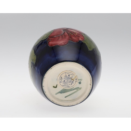 744 - MOORCROFT LIDDED GINGER JAR & BOWL - ORIGINAL PAPER LABELS. A lidded ginger jar in the Clematis desi... 