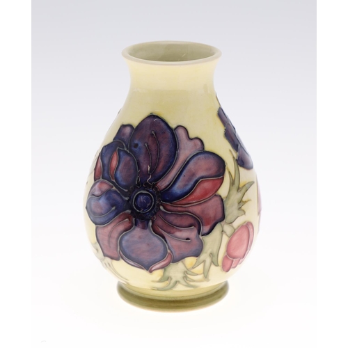 752 - MOORCROFT VASES & JUG. Including a 1930's blue jug (12cms high), a modern Anemone vase painted with ... 