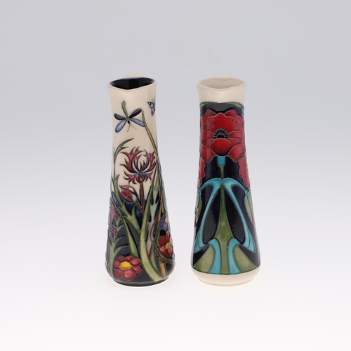 753 - MODERN MOORCROFT JUGS - WALNUT TREE MEADOW & POPPY. Including a slender vase in the Walnut Tree Mead... 