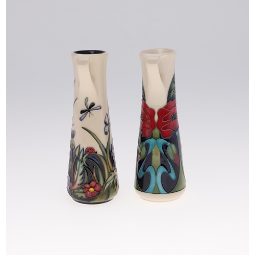 753 - MODERN MOORCROFT JUGS - WALNUT TREE MEADOW & POPPY. Including a slender vase in the Walnut Tree Mead... 