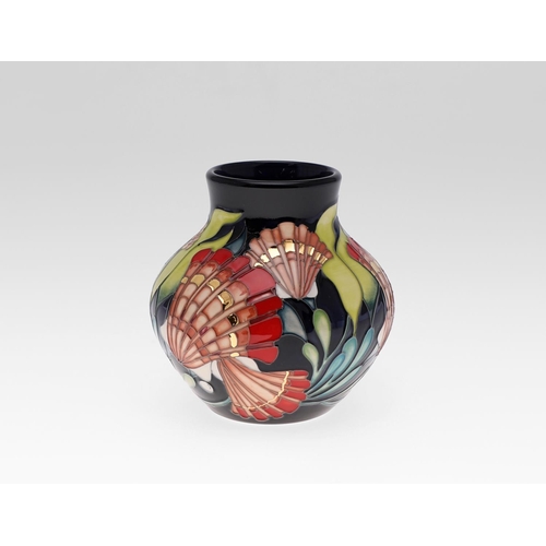 757 - MODERN MOORCROFT VASE - SHELL. A trial vase in the Shell design, painted with shells and aquatic pla... 