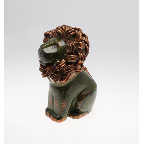 767 - ALDO LONDI - ITALIAN BITOSSI POTTERY LION. Circa 1968, the large pottery lion with a green glaze and... 