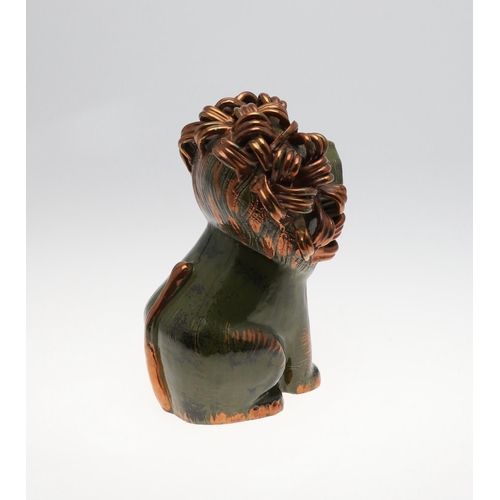 767 - ALDO LONDI - ITALIAN BITOSSI POTTERY LION. Circa 1968, the large pottery lion with a green glaze and... 