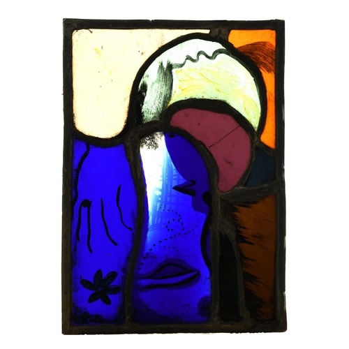 778 - STAINED GLASS PANELS - STUDIO OF PATRICK REYNTIENS. Including two large multi coloured stained glass... 