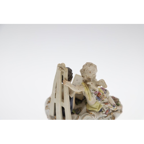 804 - MEISSEN PORCELAIN FIGURE GROUP, & ANOTHER CONTINENTAL PORCELAIN GROUP. A Meissen porcelain group of ... 