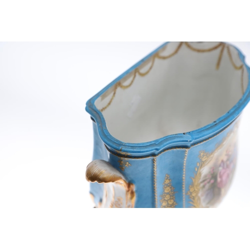 805 - SEVRES PORCELAIN CABINET PLATE - FLOWERS, & SEVRES STYLE BOUGH POT. Possibly late 18thc, the centre ... 