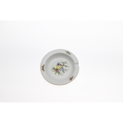 814 - MEISSEN CUP & SAUCER - FRUIT, & SMALL MEISSEN DISH. A late 19thc cup and saucer, painted with fruit,... 