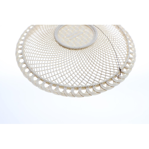 815 - 19THC BELLEEK PORCELAIN IRISH DISH. The dish with a basket weave type centre, with a double strand s... 