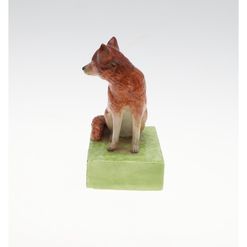 817 - DERBY PORCELAIN FIGURE OF A FOX - STEVENSON & HANCOCK PERIOD. A Stevenson & Hancock period porcelain... 