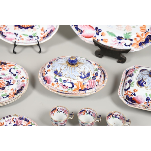 819 - 19THC IRONSTONE PART DINNER SERVICE. A 19thc part ironstone service, comprising a large meat dish an... 